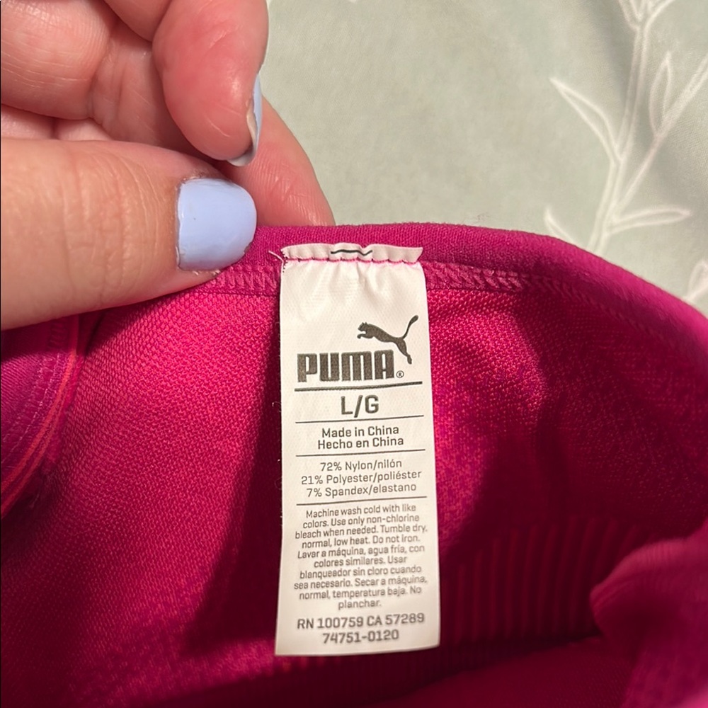 Puma Pink Racerback Sports Bra Seamless Design - Picture 3 of 4